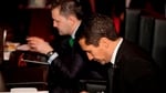 Judges david cordoba and alex kratena at the bacardi global legacy cocktail competition 2012 semifinal.